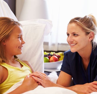 Nurse with young patient