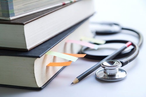 Books with a stethoscope