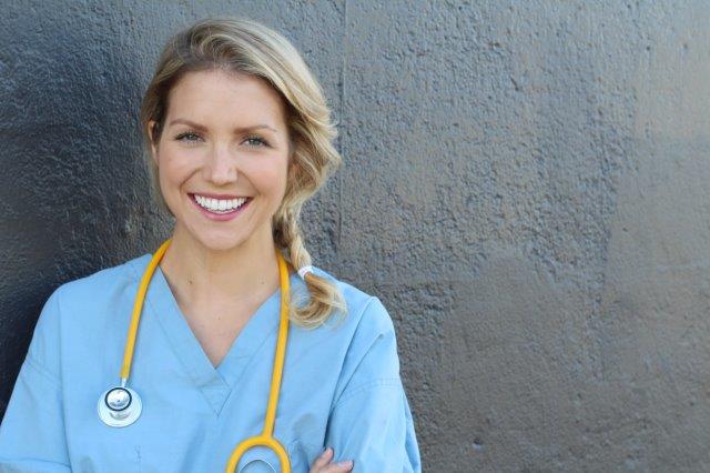 Smiling nurse with stethoscope