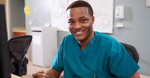 Smiling male nurse