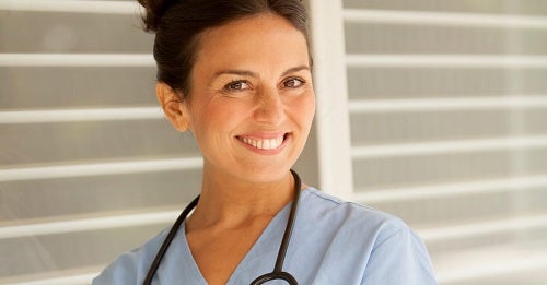 Smiling nurse with stethoscope