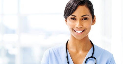 Smiling nurse with stethoscope