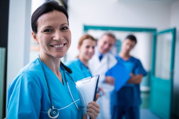 A group of smiling health care workers