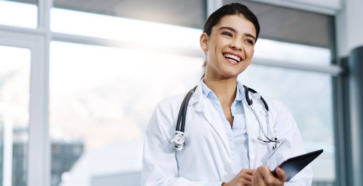 Nurse Examining Woman with Big Stock Photo - Image of positive